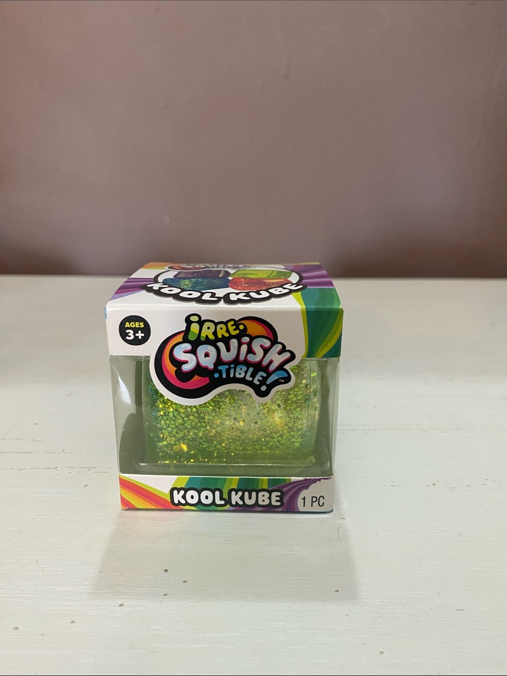 Kool Kube GLITTER GREEN Squishy Sensory Toy